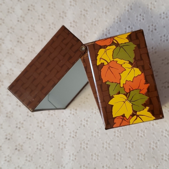 VTG Recipe Tin Rustic Farmhouse Fall Decor Leaf Orange Brown Yellow - Picture 13 of 15